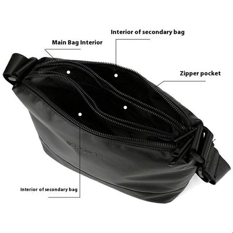 WEPOWER 7679 Men Crossbody Bag Lightweight Nylon Large Capacity Casual Messenger Bag