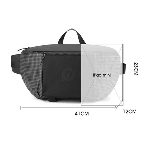 WEPOWER 6630 Large Capacity Waterproof Nylon Waist Pack Unisex Crossbody Single Shoulder Bag