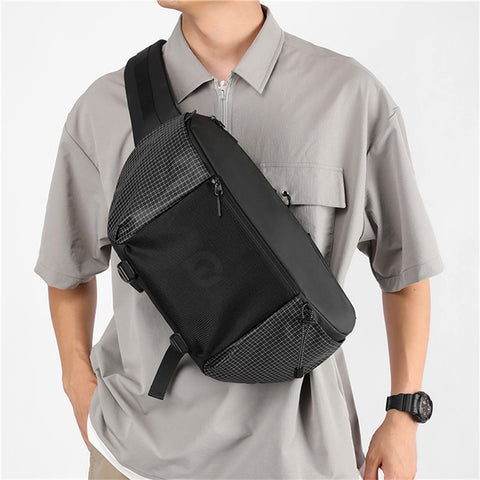 WEPOWER 6630 Large Capacity Waterproof Nylon Waist Pack Unisex Crossbody Single Shoulder Bag