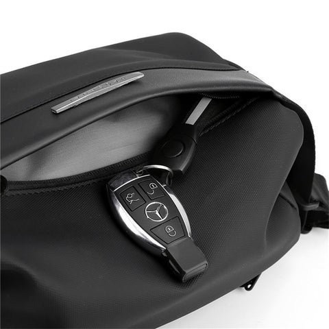 HAOSHUAI 1239 Casual Men Crossbody Bag Water Resistant Nylon Chest Pack Single Shoulder Bag