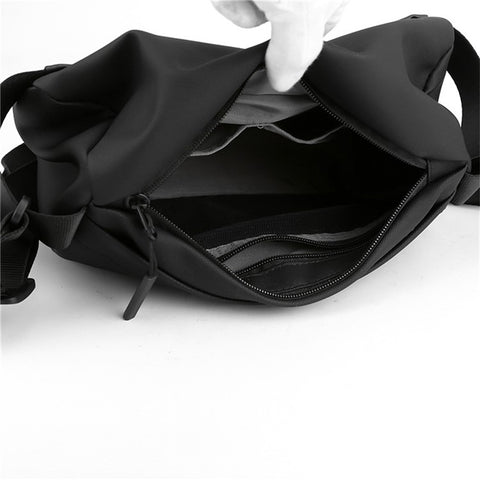 HAOSHUAI 1239 Casual Men Crossbody Bag Water Resistant Nylon Chest Pack Single Shoulder Bag