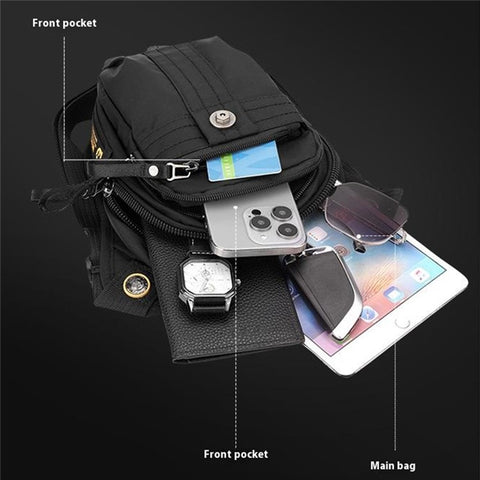 WEPOWER 7110 Nylon Men Waist Bag Chest Pack Leg Pouch for Commuting Outdoor Cycling Sports