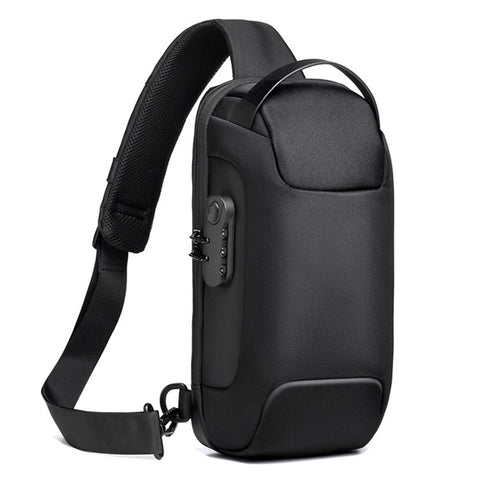 WEIXIER 9530 Men's Chest Bag Sling Bag with USB Charging Port Waterproof Crossbody Daypack Shoulder Bag Travel Storage Bag