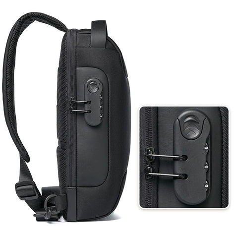 WEIXIER 9530 Men's Chest Bag Sling Bag with USB Charging Port Waterproof Crossbody Daypack Shoulder Bag Travel Storage Bag