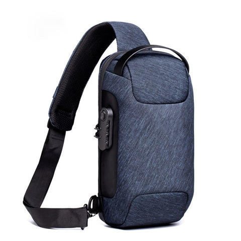 WEIXIER 9530 Men's Chest Bag Sling Bag with USB Charging Port Waterproof Crossbody Daypack Shoulder Bag Travel Storage Bag