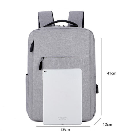 Casual Nylon Oxford Cloth Backpack Waterproof Laptop Dual Shoulders Bag with USB Port