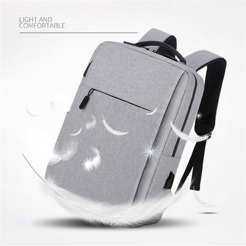 Casual Nylon Oxford Cloth Backpack Waterproof Laptop Dual Shoulders Bag with USB Port