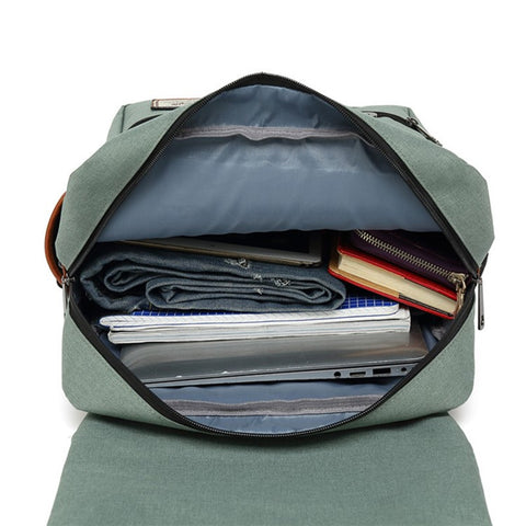 Retro Nylon Oxford Cloth Backpack Laptop Clothes Dual Shoulders Bag with USB Charging Port