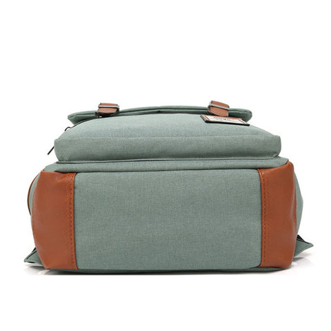 Retro Nylon Oxford Cloth Backpack Laptop Clothes Dual Shoulders Bag with USB Charging Port