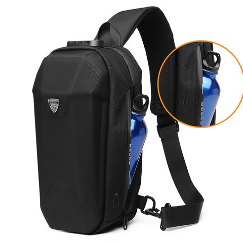 OZUKO 9321 Chest Bag Hard EVA Waterproof Crossbody Shoulder Bag