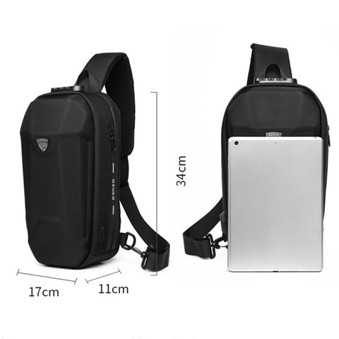 OZUKO 9321 Chest Bag Hard EVA Waterproof Crossbody Shoulder Bag