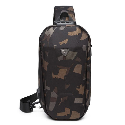 OZUKO 9321 Chest Bag Hard EVA Waterproof Crossbody Shoulder Bag