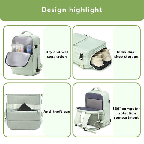 VICTORIATOURIST V7056 Polyester Travel Backpack Dual Shoulder Laptop Bag with USB Port