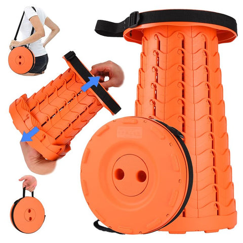 Outdoor Camping Fishing Folding Stool Portable Telescopic Chair with Shoulder Strap