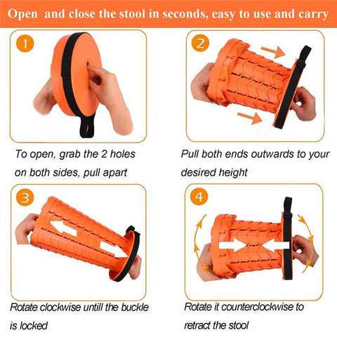 Outdoor Camping Fishing Folding Stool Portable Telescopic Chair with Shoulder Strap