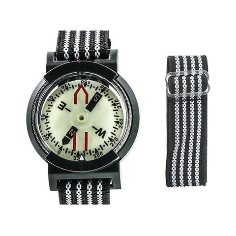 JINGU Waterproof Luminous Dial Compass Watch Scubas Diving Navigation Compass Wristband