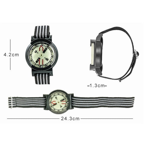 JINGU Waterproof Luminous Dial Compass Watch Scubas Diving Navigation Compass Wristband