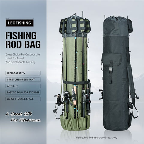 LEO 28260 Fishing Pole Single Shoulder Bag 600D Oxford Cloth Fishing Rod Carrying Bag