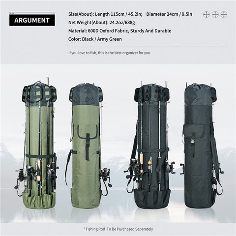 LEO 28260 Fishing Pole Single Shoulder Bag 600D Oxford Cloth Fishing Rod Carrying Bag