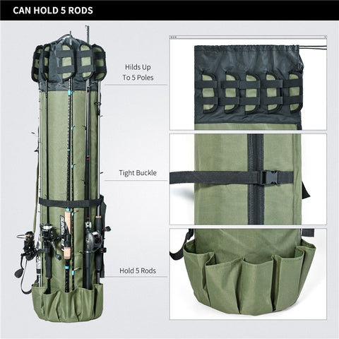 LEO 28260 Fishing Pole Single Shoulder Bag 600D Oxford Cloth Fishing Rod Carrying Bag