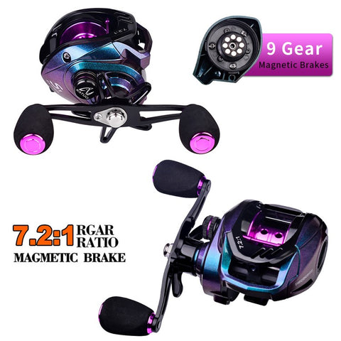 PROBEROS DW139 7.2:1 Colorful Metal Baitcasting Reel, Ultra-Light Fishing Reel