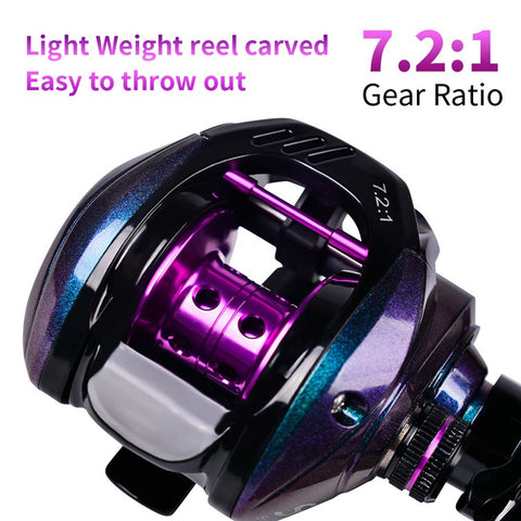 PROBEROS DW139 7.2:1 Colorful Metal Baitcasting Reel, Ultra-Light Fishing Reel