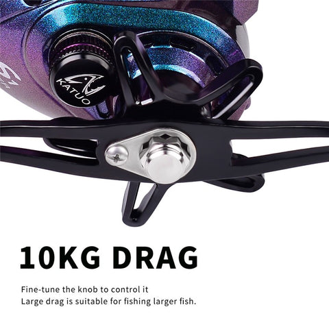 PROBEROS DW139 7.2:1 Colorful Metal Baitcasting Reel, Ultra-Light Fishing Reel