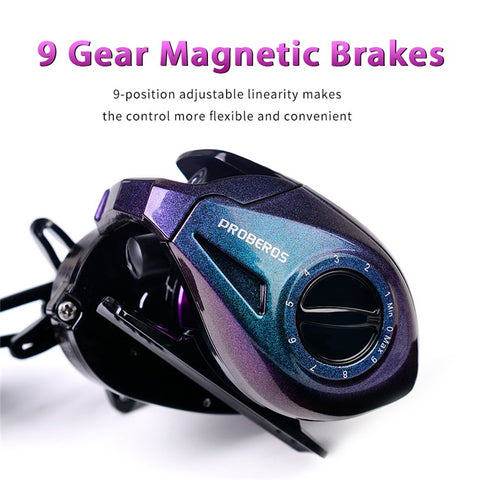 PROBEROS DW139 7.2:1 Colorful Metal Baitcasting Reel, Ultra-Light Fishing Reel
