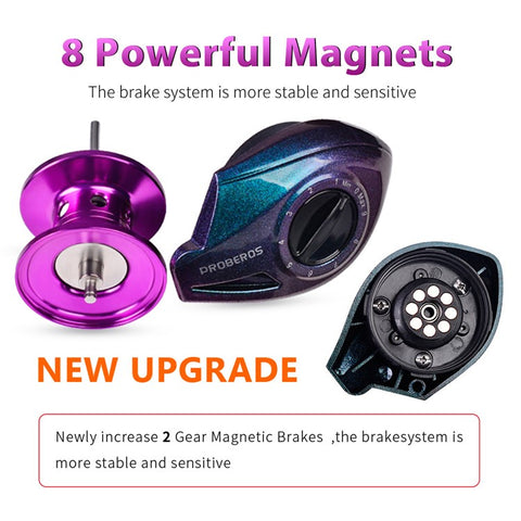 PROBEROS DW139 7.2:1 Colorful Metal Baitcasting Reel, Ultra-Light Fishing Reel
