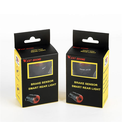 WEST BIKING Smart Sensor Bike Brake Light 6 Modes Waterproof USB Charging Bike Seatpost LED Tail Light