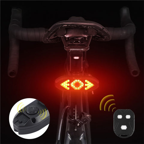 WEST BIKING USB Rechargeable Bike Taillight Rear Lamp Remote Control Turn Signal LED Light with Horn