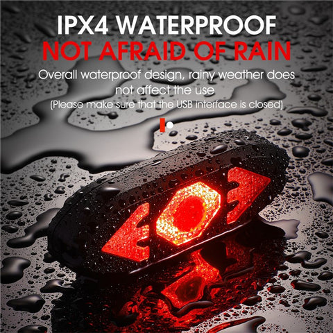 WEST BIKING USB Rechargeable Bike Taillight Rear Lamp Remote Control Turn Signal LED Light with Horn