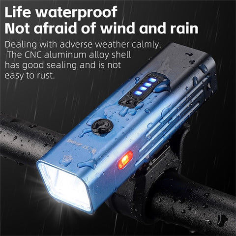 WEST BIKING YP0701416 Bicycle Headlight Aluminum Alloy Intelligent Sensing Headlight Type-C Bike Night Lights for Cycling