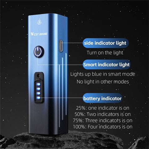 WEST BIKING YP0701416 Bicycle Headlight Aluminum Alloy Intelligent Sensing Headlight Type-C Bike Night Lights for Cycling