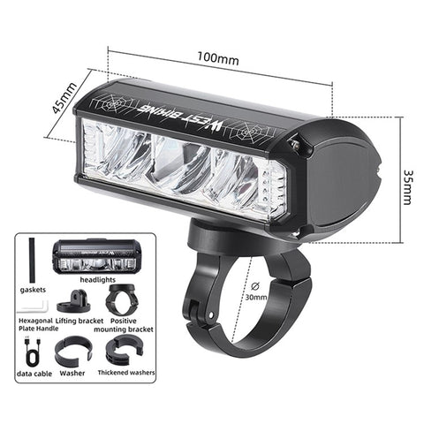 WEST BIKING YP0701424 1750 Lumens High Brightness Mountain Road Bike Front Light