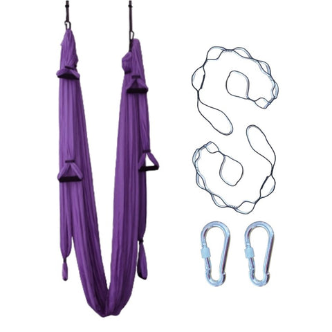 250x150cm Aerial Yoga Hammock Swing Inversion Exercise Hanging Belt with 6 Handles