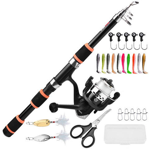 PROBEROS HWCSET109 1.5m Fishing Rod and Reel Combo Set with Lures for Beginners