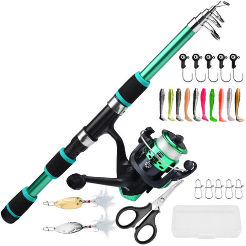 PROBEROS HWCSET109 1.5m Fishing Rod and Reel Combo Set with Lures for Beginners