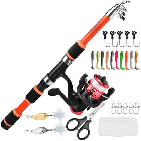 PROBEROS HWCSET109 1.5m Fishing Rod and Reel Combo Set with Lures for Beginners