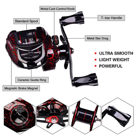 PROBEROS HWCSET100 2.1m Carbon Fishing Rod Pole Reel Combo with Line Lure Hook