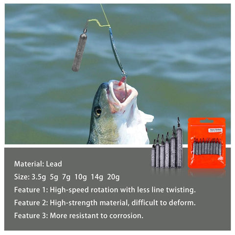 JIG035 10Pcs / Pack Reaction Tackle Lead Drop Shot Weights, Anti-Snag Fishing Sinkers