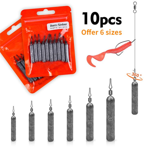 JIG035 10Pcs / Pack Reaction Tackle Lead Drop Shot Weights, Anti-Snag Fishing Sinkers