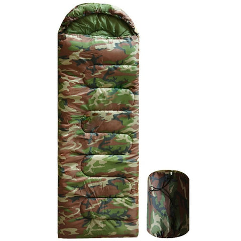 Envelope Sleeping Bag Outdoor Camping Hooded Adult Hollow Cotton Warm Sleep Bag, 0.95KG / 5-25 Degrees Celsius