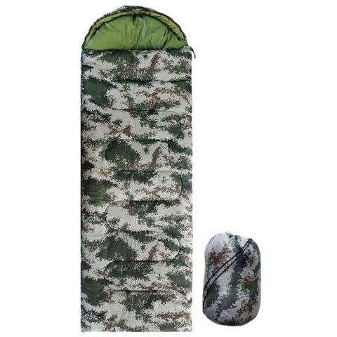 Envelope Sleeping Bag Outdoor Camping Hooded Adult Hollow Cotton Warm Sleep Bag, 0.95KG / 5-25 Degrees Celsius