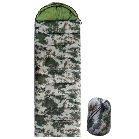 Envelope Sleeping Bag Outdoor Camping Hooded Adult Hollow Cotton Warm Sleep Bag, 1.3KG / 0-20 Degrees Celsius