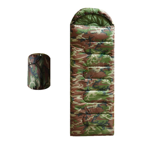 Envelope Sleeping Bag Outdoor Camping Hooded Adult Hollow Cotton Warm Sleep Bag, 1.8KG / -5~15 Degrees Celsius