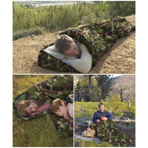 Envelope Sleeping Bag Outdoor Camping Hooded Adult Hollow Cotton Warm Sleep Bag, 1.8KG / -5~15 Degrees Celsius