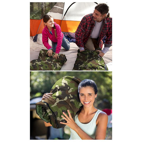 Envelope Sleeping Bag Outdoor Camping Hooded Adult Hollow Cotton Warm Sleep Bag, 1.8KG / -5~15 Degrees Celsius