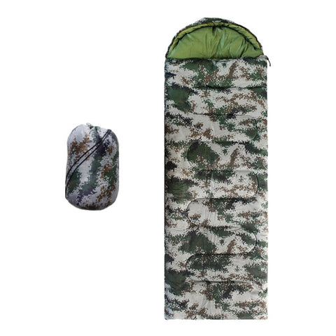 Envelope Sleeping Bag Outdoor Camping Hooded Adult Hollow Cotton Warm Sleep Bag, 1.8KG / -5~15 Degrees Celsius