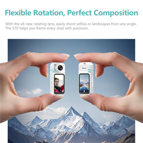 S70 Thumb Camera Rotation Lens WiFi DV Camera 2.7K HD First Person View Sports Cycling Pet Camera